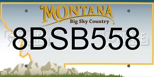 8BSB558 Montana License Plate