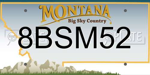 8BSM52 Montana License Plate