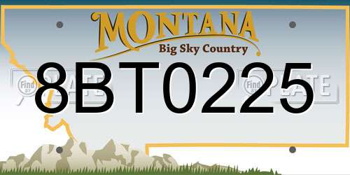 8BT0225 Montana License Plate