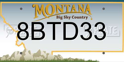 8BTD33 Montana License Plate