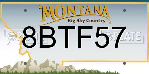 8BTF57 Montana License Plate