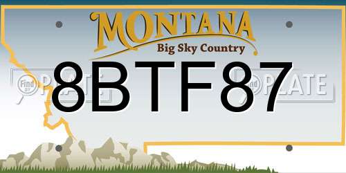 8BTF87 Montana License Plate