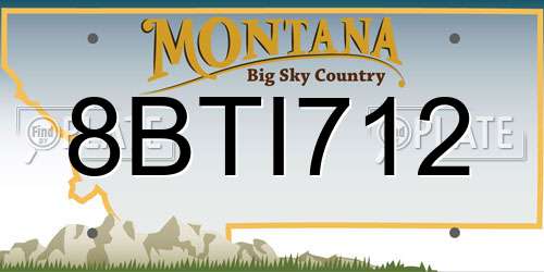 8BTI712 Montana License Plate