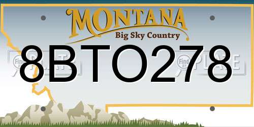 8BTO278 Montana License Plate