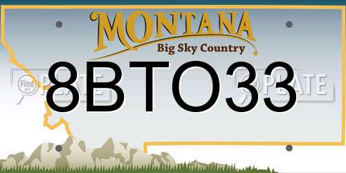 8BTO33 Montana License Plate