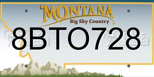 8BTO728 Montana License Plate