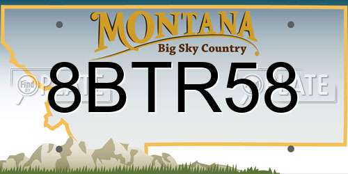 8BTR58 Montana License Plate