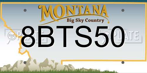 8BTS50 Montana License Plate
