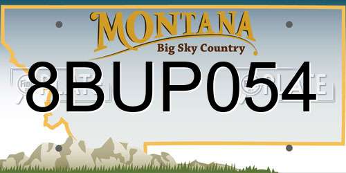 8BUP054 Montana License Plate