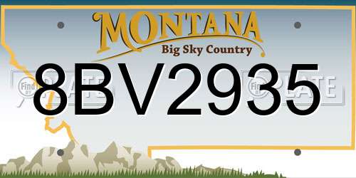 8BV2935 Montana License Plate