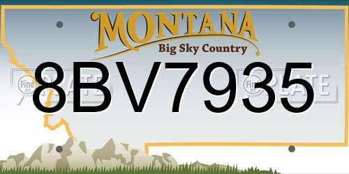 8BV7935 Montana License Plate