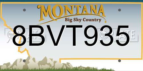 8BVT935 Montana License Plate