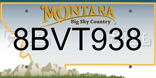 8BVT938 Montana License Plate