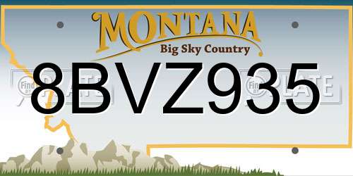 8BVZ935 Montana License Plate