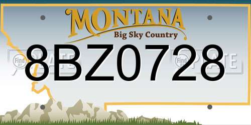 8BZ0728 Montana License Plate