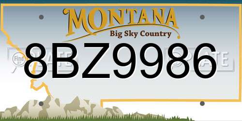 8BZ9986 Montana License Plate