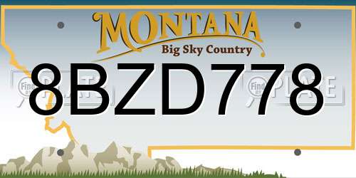 8BZD778 Montana License Plate