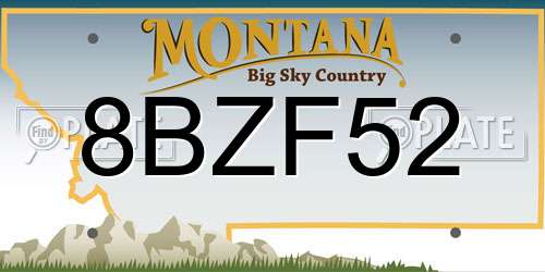 8BZF52 Montana License Plate