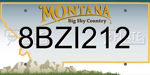 8BZI212 Montana License Plate