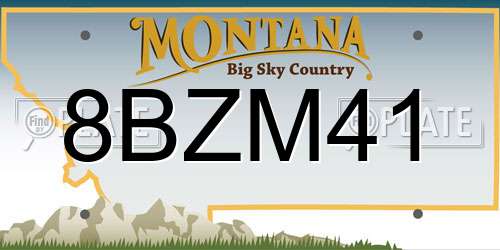 8BZM41 Montana License Plate