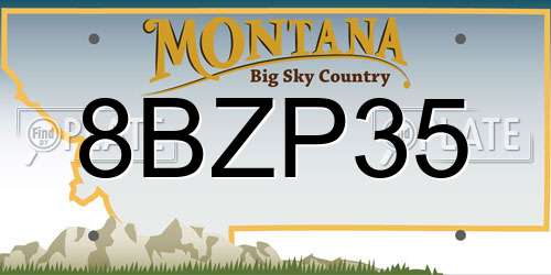 8BZP35 Montana License Plate