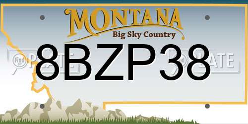 8BZP38 Montana License Plate