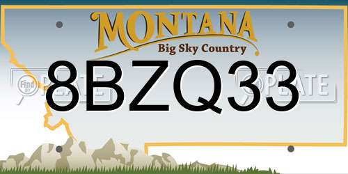 8BZQ33 Montana License Plate