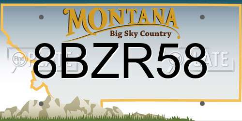 8BZR58 Montana License Plate