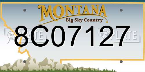 8C07127 Montana License Plate