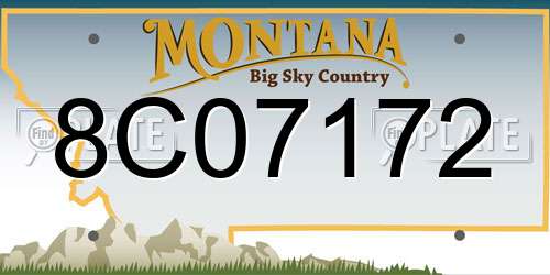 8C07172 Montana License Plate
