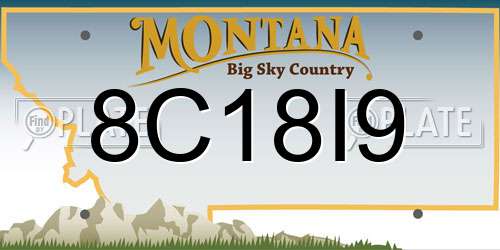 8C18I9 Montana License Plate