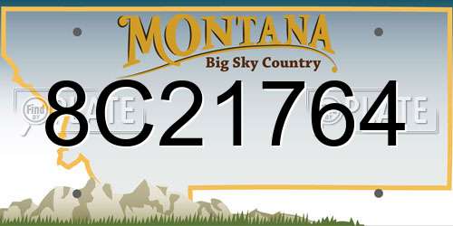 8C21764 Montana License Plate