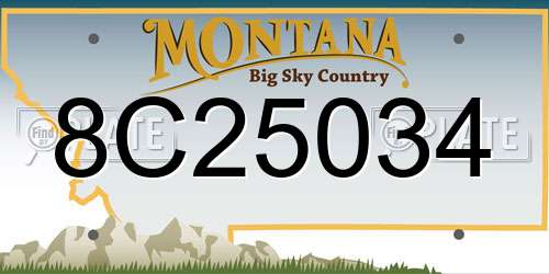 8C25034 Montana License Plate