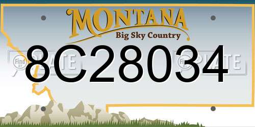 8C28034 Montana License Plate