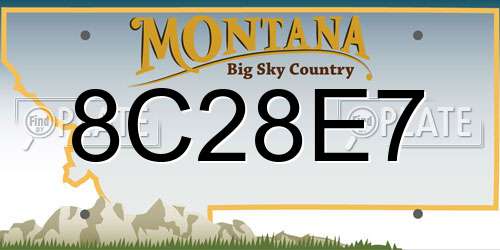 8C28E7 Montana License Plate