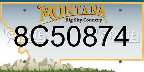8C50874 Montana License Plate