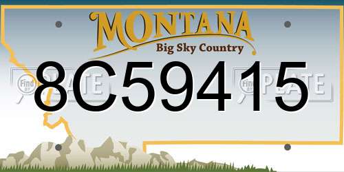 8C59415 Montana License Plate
