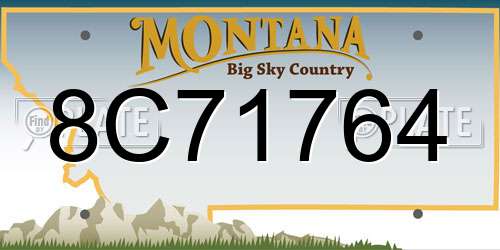 8C71764 Montana License Plate