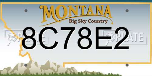 8C78E2 Montana License Plate