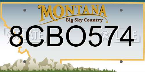 8CBO574 Montana License Plate