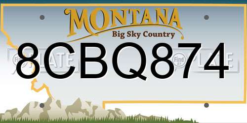 8CBQ874 Montana License Plate