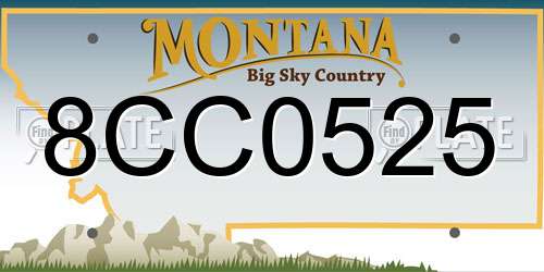 8CC0525 Montana License Plate