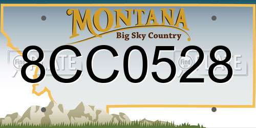 8CC0528 Montana License Plate