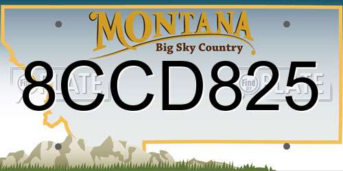 8CCD825 Montana License Plate