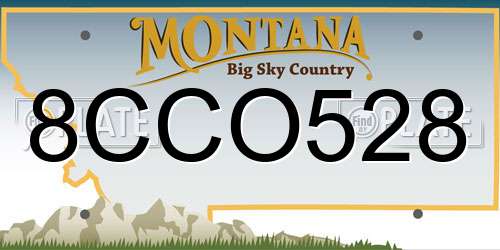 8CCO528 Montana License Plate