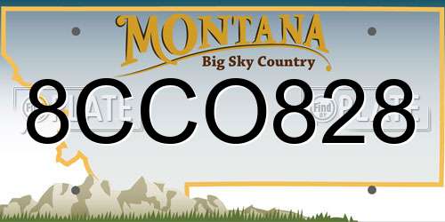 8CCO828 Montana License Plate