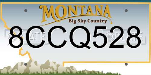 8CCQ528 Montana License Plate