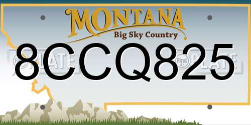 8CCQ825 Montana License Plate