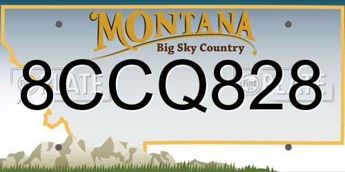 8CCQ828 Montana License Plate