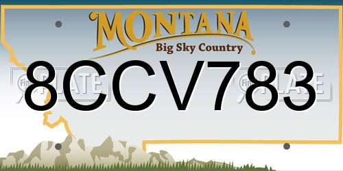8CCV783 Montana License Plate